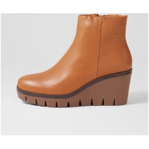 Django & Juliette Nish Dj Dk Tan Leather Dk Tan Boots Womens Shoes Casual Ankle Boots
