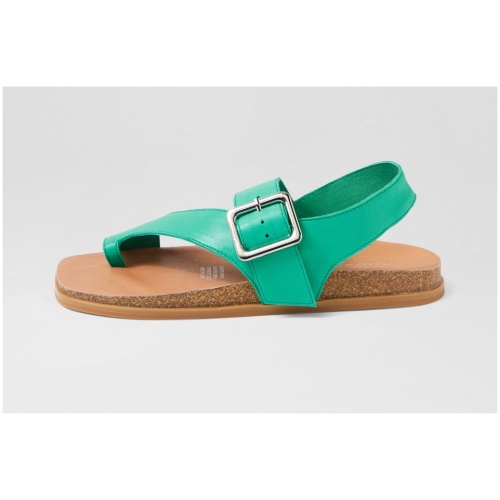 Django & Juliette Nygel Dj Emerald Leather Emerald Sandals Womens Shoes Casual Sandals Flat Sandals