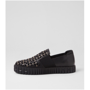 Django & Juliette Oisey Dj Black Black Sole Leather Black Black Sole Sneakers Womens Shoes Casual Casual Sneakers