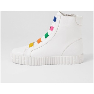 Django & Juliette Ozippa Dj White Bright Leather Elastic White Bright Boots Womens Shoes Casual Ankle Boots