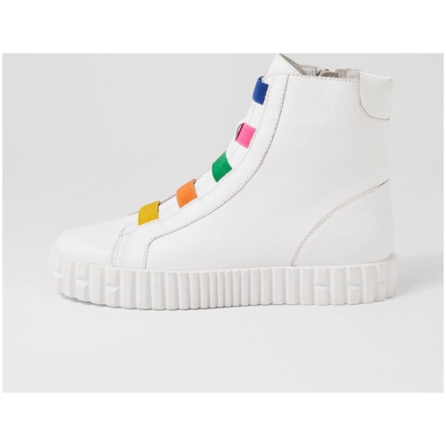 Django & Juliette Ozippa Dj White Bright Leather Elastic White Bright Boots Womens Shoes Casual Ankle Boots