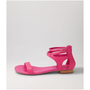 Django & Juliette Please Djl Fuchsia Leather Fuchsia Sandals Womens Shoes Casual Sandals Flat Sandals