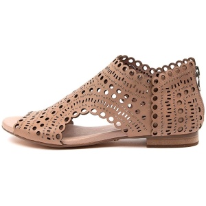 Django & Juliette Powers Dj Nude Leather Nude Sandals Womens Shoes Casual Sandals Flat Sandals