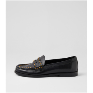 Django & Juliette Quatta Dj Black Black Heel Leather Black Black Heel Shoes Womens Shoes Casual Flat Shoes