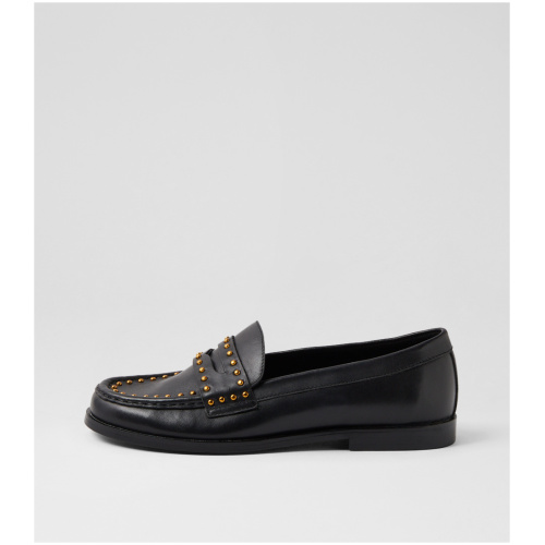 Django & Juliette Quatta Dj Black Black Heel Leather Black Black Heel Shoes Womens Shoes Casual Flat Shoes