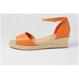Django & Juliette Skip Djl Bright Orange Natural Rope Leather Bright Orange Natural Rope Sandals Womens Shoes Casual Heeled Sandals