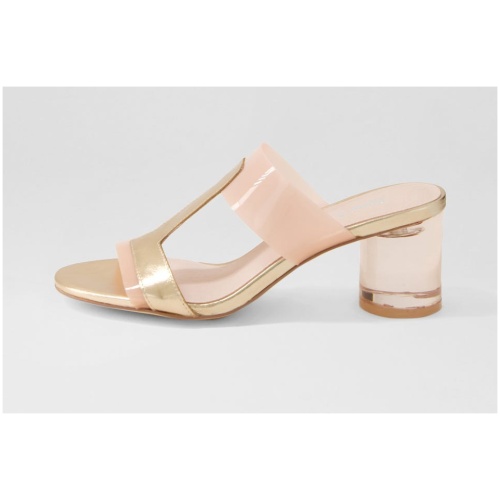 Django & Juliette Slade Dj Rose Gold Shine Cafe Leather Vinylite Rose Gold Shine Cafe Sandals Womens Shoes Dress Heeled Sandals
