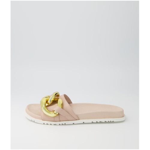 Django & Juliette Tabbie Dj Nude Leather Nude Sandals Womens Shoes Casual Sandals Flat Sandals