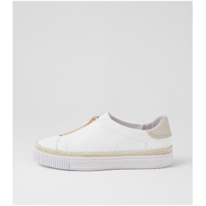 Django & Juliette Tayora Dj White White Sole Leather White White Sole Sneakers Womens Shoes Casual Casual Sneakers