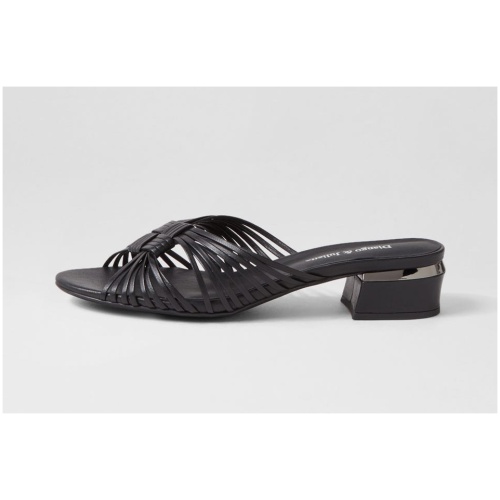 Django & Juliette Tomek Dj Black Leather Black Sandals Womens Shoes Dress Heeled Sandals