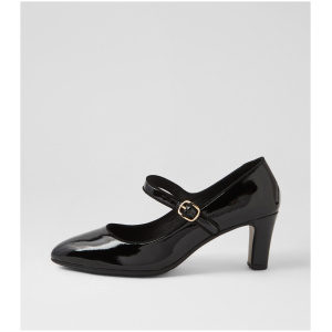 Django & Juliette Tosum Dj Black Black Patent Suede Black Black Shoes Womens Shoes Dress Heeled Shoes