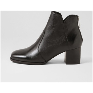 Django & Juliette Vascal Dj Black Black Heel Leather Black Black Heel Boots Womens Shoes Casual Ankle Boots