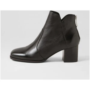 Django & Juliette Vascal Dj Black Black Heel Leather Black Black Heel Boots Womens Shoes Casual Ankle Boots