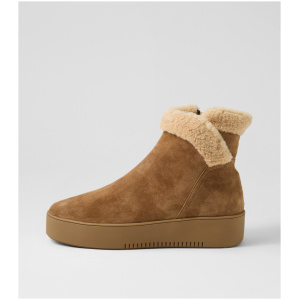Django & Juliette Warmer Dj Lt Choc Beige Suede Fur Lt Choc Beige Boots Womens Shoes Casual Ankle Boots