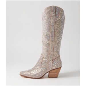 Django & Juliette Westyn Dj Silver Jewel Fabric Silver Jewel Boots Womens Shoes Casual Long Boots