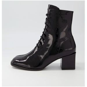 Django & Juliette Wycliff Dj Black Patent Leather Black Boots Womens Shoes Casual Ankle Boots