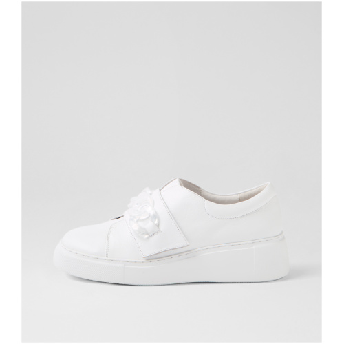 Django & Juliette Yaser Dj White White Sole Leather White White Sole Sneakers Womens Shoes Casual Casual Sneakers