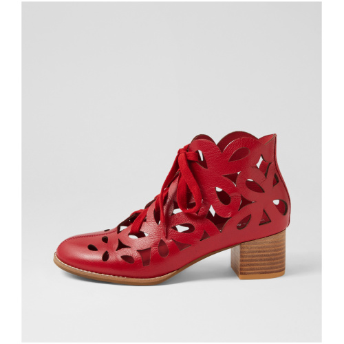 Django & Juliette Yavor Dj Dk Red Leather Dk Red Boots Womens Shoes Casual Ankle Boots