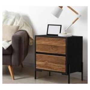 Doltone 2 Drawer Bedside Table Brown