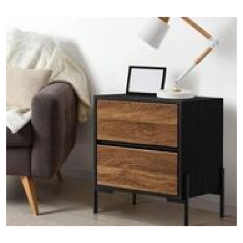 Doltone 2 Drawer Bedside Table Brown