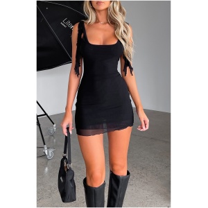 Don't Tell Me Now Mini Dress Black