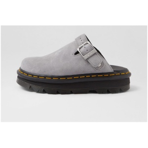 Dr Marten Zebzag Mule Dm Ultimate Grey Suede Ultimate Grey Shoes Womens Shoes Casual Flat Shoes