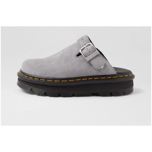 Dr Marten Zebzag Mule Dm Ultimate Grey Suede Ultimate Grey Shoes Womens Shoes Casual Flat Shoes