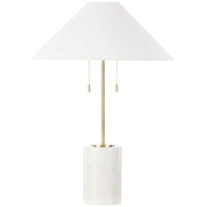 Eillit Table Lamp - White & Brass by Interior Secrets - AfterPay Available