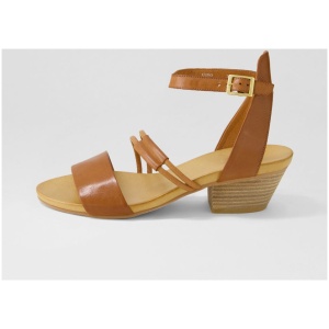 Eos Curo Eo Brandy Leather Brandy Sandals Womens Shoes Casual Heeled Sandals