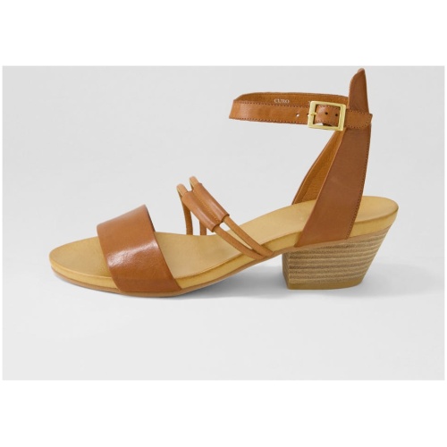 Eos Curo Eo Brandy Leather Brandy Sandals Womens Shoes Casual Heeled Sandals