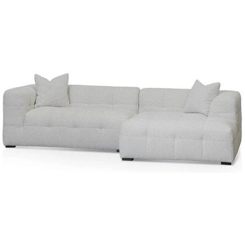 Ex Display - Almira Right Chaise Sofa - Pearl Boucle by Interior Secrets - AfterPay Available