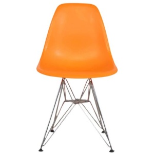 Ex Display - DSR Side Dining Chair - Eames Replica - Eiffel Base - Orange by Interior Secrets - AfterPay Available