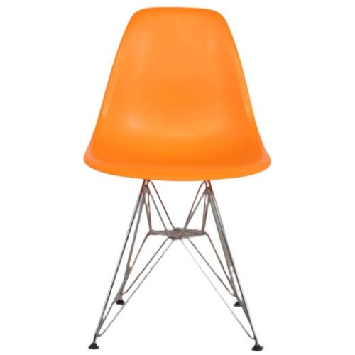 Ex Display - DSR Side Dining Chair - Eames Replica - Eiffel Base - Orange by Interior Secrets - AfterPay Available