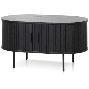 Ex Display - Dania 100cm Oval Coffee Table - Full Black by Interior Secrets - AfterPay Available