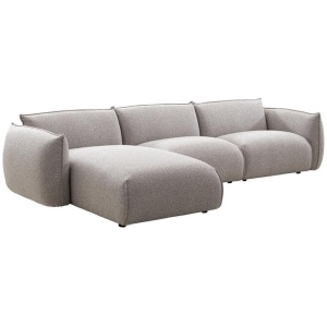 Ferrell 3 Seater Left Chaise Sofa - Clay Grey by Interior Secrets - AfterPay Available
