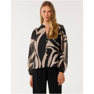 Forever New Women's Adaline Printed Blouse in Black Drew Abstract