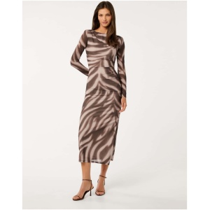Forever New Women's Alannah Mesh Midi Dress in Zaya Abstract