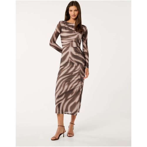 Forever New Women's Alannah Mesh Midi Dress in Zaya Abstract