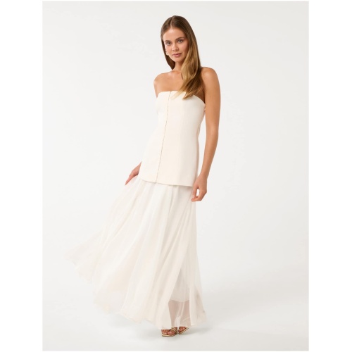 Forever New Women's Alexis Sheer Midi Dress in Cream