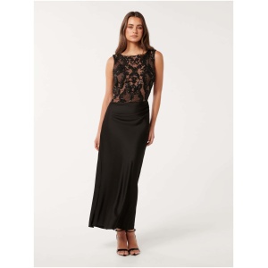 Forever New Women's Alora Lace Bodice Maxi Dress in Black