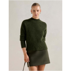 Forever New Women's Anela Stand Neck Jumper in Pine Green