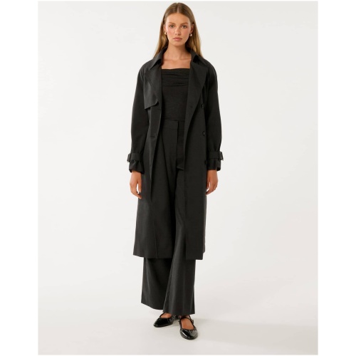 Forever New Women's Aspen Trench Coat in Midnight Grey Set
