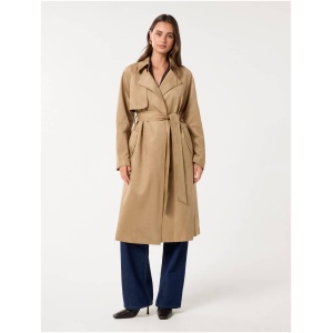Forever New Women's Cass Vegan Suede Trench Coat in Caramel