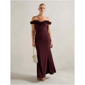 Forever New Women's Connie Off Shoulder Ruffle Maxi Dress in Shiraz