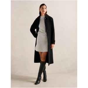 Forever New Women's Dallas Single Breasted Wrap Coat in Black