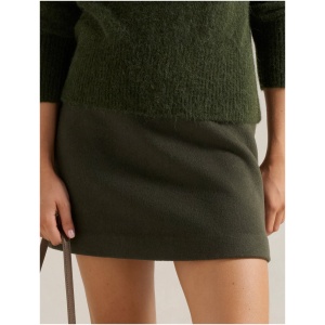 Forever New Women's Danica Wool Mini Skirt in Khaki Green