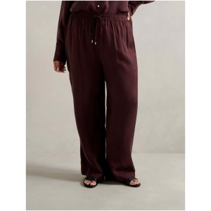 Forever New Women's Emma Curve Plus Size Cupro Wide-Leg Pants in Elderberry Co-Ord