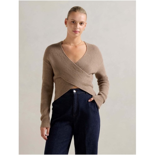 Forever New Women's Freya Wrap Jumper in Mocha