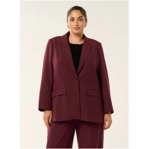 Forever New Women's Hadley Curve Single Breasted Blazer Jacket in Oxblood Red Suit