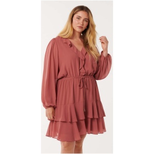 Forever New Women's Heather Curve Plus Size Ruffle Mini Dress in Dark Rose